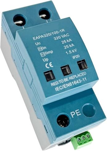 1P Surge Protector 100KA, Arrester T1+T2, AC SPD 220V 230V 320V 385V 440V,Din Rail Installation in Saudi Arabia