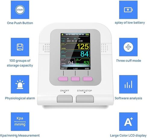 جهاز قياس ضغط الدم للحيوانات الأليفة، معدات بيطرية رقمية، 3 أوضاع و3 أصفاد مقياس ضغط الدم الإلكتروني، للعناية بالحيوانات بالكلاب/القطط/الحيوانات الأليفة in Kuwait
