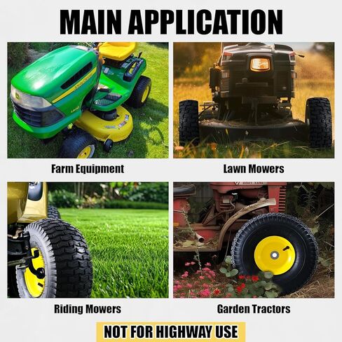 إطارات MZREXN 15x6.00-6 لجزازة العشب وتجميع العجلات، استبدال الإطارات الأمامية، متوافق مع جزازات John Deere & More للركوب، 4 طبقات هوائية، محور إزاحة 3 بوصة، محامل 3/4 بوصة، بدون أنبوب، قطعتان in Kuwait
