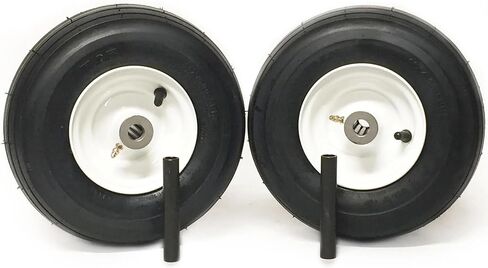 MowerPartsGroup (2) Pneumatic Tire Assemblies 11x4.00-5 Universal Ribbed Zero Turn 3/4" Bearings in Kuwait