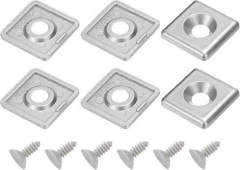 MECCANIXITY 6Pcs EU Standard T-Slot 7mm Hole Dia Aluminum Extrusion End Cap 25x25mm Silvery for Fish Tank Rack, Storage Rack with Screw in Kuwait
