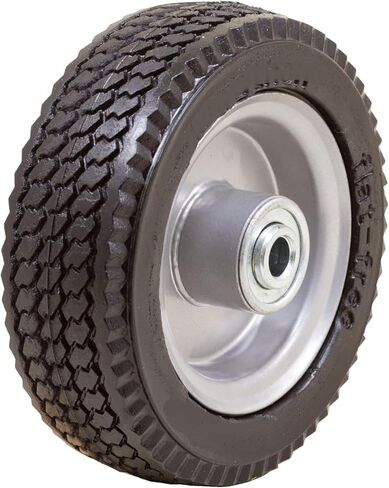 (2-Pack) 2.50-4" Solid PU Run-Flat Tire Wheel Assemblies - 8" Flat Free Tubeless Tires and Wheels for Utility Equipment - 5/8" Axle Bore Hole, 2 1/4" Offset Hub, and Double-Sealed Ball Bearings in Saudi Arabia