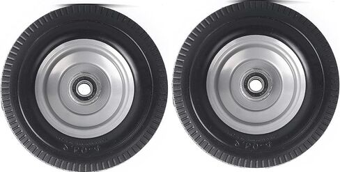 (2-Pack) 2.50-4" Solid PU Run-Flat Tire Wheel Assemblies - 8" Flat Free Tubeless Tires and Wheels for Utility Equipment - 5/8" Axle Bore Hole, 2 1/4" Offset Hub, and Double-Sealed Ball Bearings in Saudi Arabia