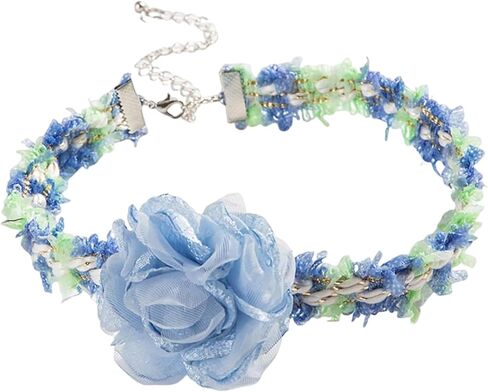 FUTIMELY Unique Rose Flower Choker Necklace for Women,Big Lace Braided Floral Collar Necklace for Bride,Fashion Camellia Flower Short Neck Accessories in Kuwait