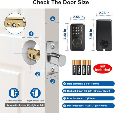 Digital Passwords Lock an-ti Peeping PIN Passcodes Keyless Entry Door Locks for Security Smart Deadbolt Metal Automatically Time Delay Locking Low Battery Alert in Saudi Arabia