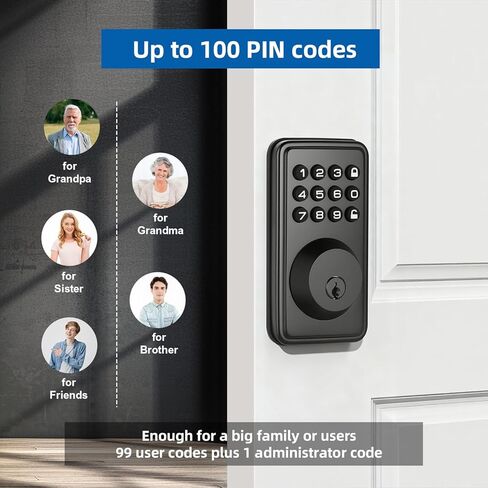 Digital Passwords Lock an-ti Peeping PIN Passcodes Keyless Entry Door Locks for Security Smart Deadbolt Metal Automatically Time Delay Locking Low Battery Alert in Saudi Arabia