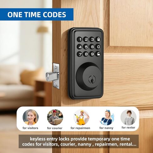 Digital Passwords Lock an-ti Peeping PIN Passcodes Keyless Entry Door Locks for Security Smart Deadbolt Metal Automatically Time Delay Locking Low Battery Alert in Saudi Arabia