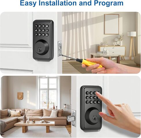 Digital Passwords Lock an-ti Peeping PIN Passcodes Keyless Entry Door Locks for Security Smart Deadbolt Metal Automatically Time Delay Locking Low Battery Alert in Saudi Arabia