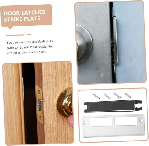 1Set Deadbolt Strike Plates Reinforcement Door Plates for Enhanced Security Door Striker for Stopping and Jamming in Saudi Arabia