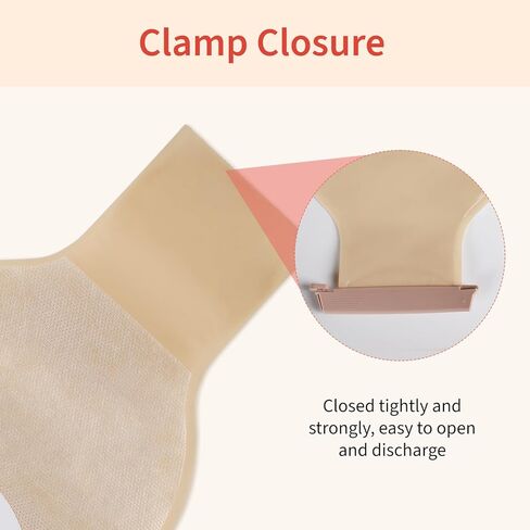 DERAYMI 30 PCS Colostomy Bags, Ostomy Supplies with 6 Clamp Closure, 15mm-65mm Cut to Fit Ostomy Bag for Ileostomy Stoma Care, Single-Layer Non-Woven Drainable Pouches in Kuwait