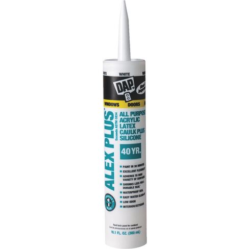 12 Pack DAP 18101 Alex Plus Acrylic Latex Caulk Plus Silicone - White 10.1-oz Cartridge (18152) in Saudi Arabia
