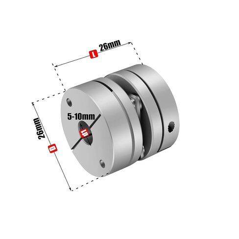 سبائك الألومنيوم D26L26 واحد الحجاب الحاجز اقتران مرونة مشتركة D26mm L26mm الكرة اللولبية خطوة محرك سيرفو التشفير الكمبيوتر أجزاء FA (5x6) in Kuwait