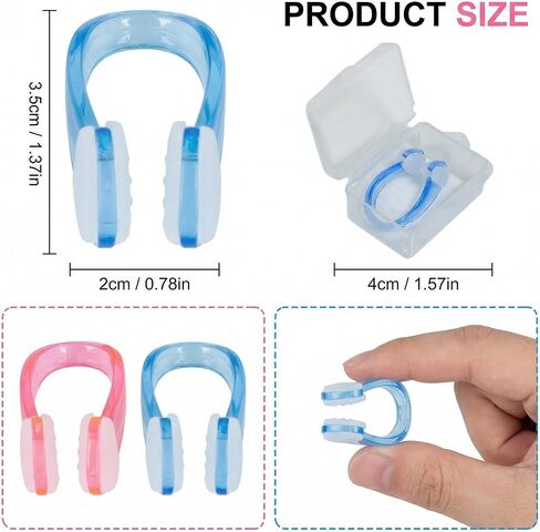 Nose Clip for Swimming, 4 PCS Silicone Waterproof Nose Plugs for Adults with Individual Storage Case, Soft Comfortable Non-Slip Fit for Pool Training Diving Water Sports Multi-Color in Saudi Arabia