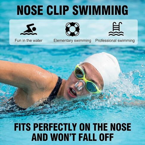 Nose Clip for Swimming, 4 PCS Silicone Waterproof Nose Plugs for Adults with Individual Storage Case, Soft Comfortable Non-Slip Fit for Pool Training Diving Water Sports Multi-Color in Saudi Arabia