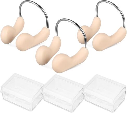IMIKEYA Waterproof Swimming Nose Clips for Adults - 3PCS Nose Plugs for Swimming - Ideal Freediving Training and Beginners Comfortable Fit Men and Women in Saudi Arabia