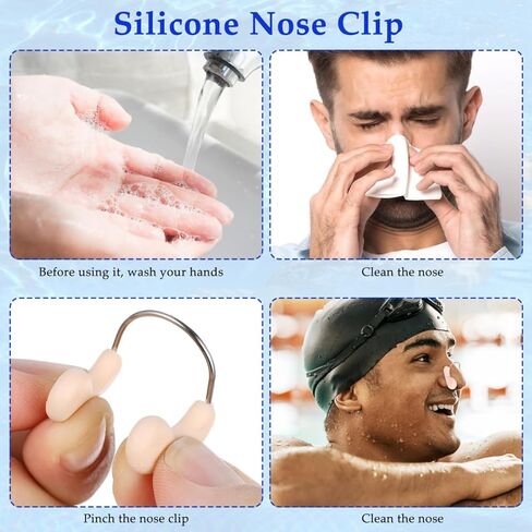 IMIKEYA Waterproof Swimming Nose Clips for Adults - 3PCS Nose Plugs for Swimming - Ideal Freediving Training and Beginners Comfortable Fit Men and Women in Saudi Arabia