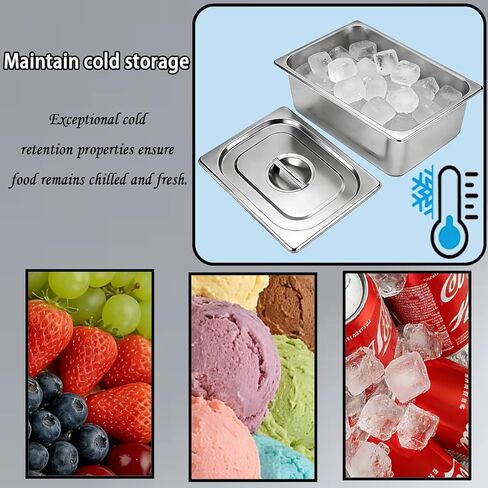 5 عبوات من مقالي طاولة البخار بالحجم الكامل، مقالي الفندق بالحجم الكامل السميك من الفولاذ المقاوم للصدأ هدية ملقط المطبخ، مقالي طاولة البخار من الدرجة التجارية بالحجم الكامل للمطعم التجاري والمطبخ. in Kuwait