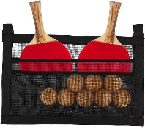 Ping Pong Paddle Holder with Straps, 40x25cm/15.75x9.84 Inch Table Tennis Mesh Storage Bag for Ping Pong Ball Pickleball Paddle Rack Organizer, Easy Installation in Saudi Arabia