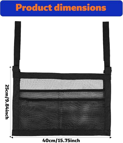Ping Pong Paddle Holder with Straps, 40x25cm/15.75x9.84 Inch Table Tennis Mesh Storage Bag for Ping Pong Ball Pickleball Paddle Rack Organizer, Easy Installation in Saudi Arabia