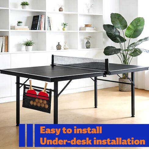 Ping Pong Paddle Holder with Straps, 40x25cm/15.75x9.84 Inch Table Tennis Mesh Storage Bag for Ping Pong Ball Pickleball Paddle Rack Organizer, Easy Installation in Saudi Arabia