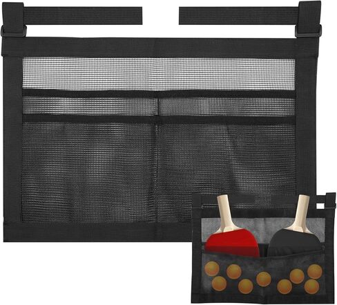 Ping Pong Paddle Storage Bag with Mesh Storage Bag, Simple Black Ping Pong Accessories for Balls & Paddles, Sports Holder Supplies with Straps Easy to Install in Kuwait