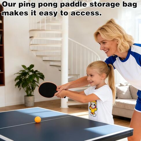 Ping Pong Paddle Storage Bag with Mesh Storage Bag, Simple Black Ping Pong Accessories for Balls & Paddles, Sports Holder Supplies with Straps Easy to Install in Kuwait