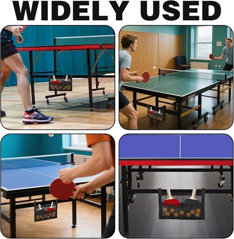 Ping Pong Paddle Storage Bag with Mesh Storage Bag, Simple Black Ping Pong Accessories for Balls & Paddles, Sports Holder Supplies with Straps Easy to Install in Kuwait