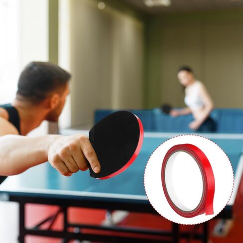 Soulchen 6 Pcs Table Tennis Paddle Side Tape to Protect the Edges of Your Rubber and Guard Tape Blade Paddle Edge Includes Black and Red Width 12 mm One Rolls Come in 10 M (20 Rackets) in Kuwait