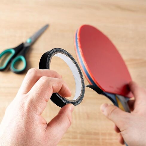 Soulchen 6 Pcs Table Tennis Paddle Side Tape to Protect the Edges of Your Rubber and Guard Tape Blade Paddle Edge Includes Black and Red Width 12 mm One Rolls Come in 10 M (20 Rackets) in Kuwait