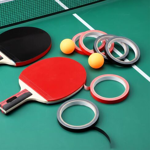 Soulchen 6 Pcs Table Tennis Paddle Side Tape to Protect the Edges of Your Rubber and Guard Tape Blade Paddle Edge Includes Black and Red Width 12 mm One Rolls Come in 10 M (20 Rackets) in Kuwait