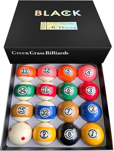 Billiard Balls Set 2-1/4" Regulation Size Pool Table Balls for Replacement (16 Resin Balls) in Kuwait