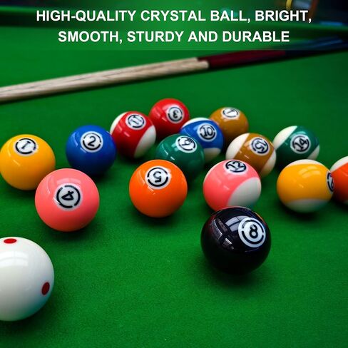 Billiard Balls Set 2-1/4" Regulation Size Pool Table Balls for Replacement (16 Resin Balls) in Kuwait