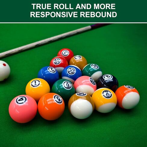 Billiard Balls Set 2-1/4" Regulation Size Pool Table Balls for Replacement (16 Resin Balls) in Kuwait