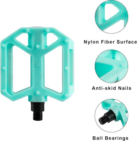 AVASTA Durable Polypropylene Bicycle Pedals with Reflector for Mountain Bike Road Bike and Other Bicycles,Two Thread Size（9/16"&1/2“） in Kuwait