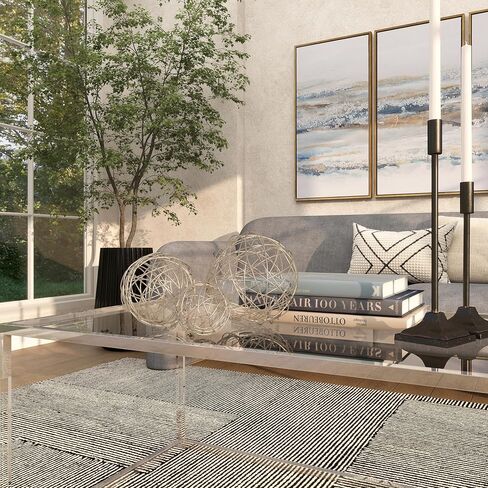 Deco 79 Contemporary Metal Geometric Sculpture, Set of 3 8", 6", 4"D, Silver in Kuwait