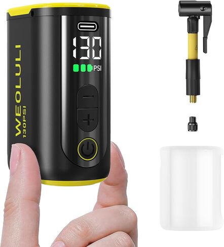 Bike Pump Electric, Mini Bicycle Pump 130 PSI Portable Cycling Pump with Digital Pressure Gauge & Auto Shut Off for Presta & Schrader Valves, Road MTB E-Bike in Saudi Arabia