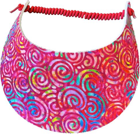 Pickleball - Fashion Fabric Foam Sun Visor for Women - The Sporty Look - Adjustable to Any Size Head - No Pressure & No Headache! | Red Swirls in Saudi Arabia