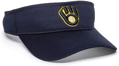 OC Sports Outdoor Cap Co Team Mlb-185 Team Baseball Visor Milwaukee Brewers One Size Fits Most in Kuwait