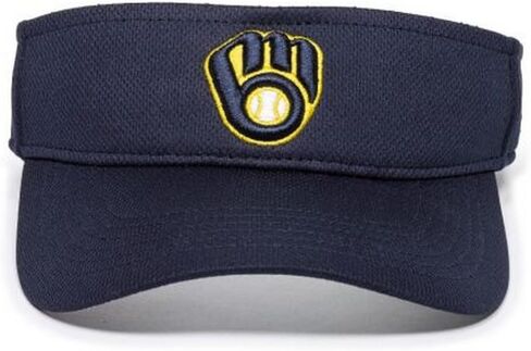 OC Sports Outdoor Cap Co Team Mlb-185 Team Baseball Visor Milwaukee Brewers One Size Fits Most in Kuwait