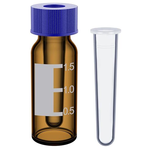 قوارير stonylab Autosampler مع إدراجات PP، 100 حزمة، 1.5 مل، قوارير عينة كروماتوغرافيا العنبر لأخذ عينات كروماتوغرافيا الغاز أو السائل في المختبر، سعة إدراج 150 ميكرولتر in Saudi Arabia