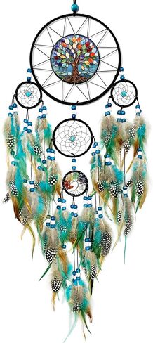 Large Dream Catchers for Bedroom Adult Brown Boho Dream Catcher Wall Decor Tree of Life Suncatcher Hanging for Boys Teen Room Decor Dorm Living Room Hanging Decoration Festival Gifts in Kuwait