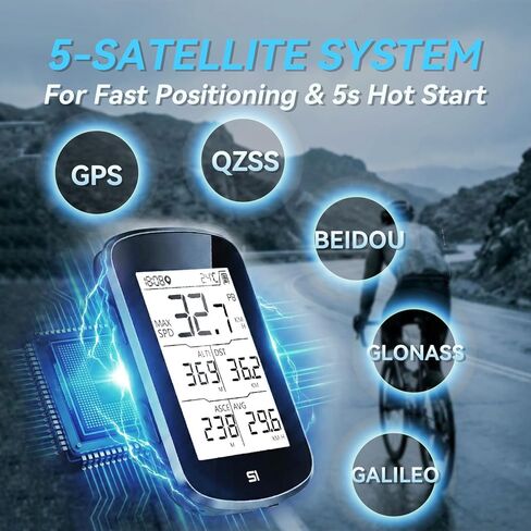 S1 Entry Level GPS Bike Computer Wireless, Laminated 2.8" Screen, Ultra Thin and Lightweight Bike Speedometer, IPX7 Waterproof in Kuwait