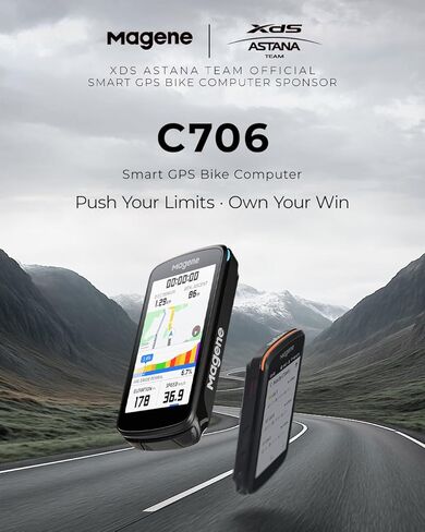 كمبيوتر الدراجة الذكي Magene C706 بنظام تحديد المواقع العالمي - شاشة لمس ملونة مقاس 3.3 بوصة مع نظام ملاحة دون الاتصال بالإنترنت، وتوجيه صوتي، وFreeride ClimbPro، وقطاعات حية، وكمبيوتر لركوب الدراجات GNSS ثنائي النطاق in Kuwait