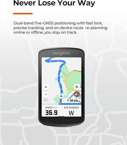 كمبيوتر الدراجة الذكي Magene C706 بنظام تحديد المواقع العالمي - شاشة لمس ملونة مقاس 3.3 بوصة مع نظام ملاحة دون الاتصال بالإنترنت، وتوجيه صوتي، وFreeride ClimbPro، وقطاعات حية، وكمبيوتر لركوب الدراجات GNSS ثنائي النطاق in Kuwait