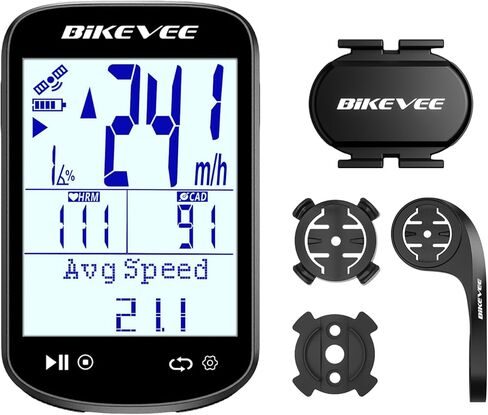 Wireless Bike Computer GPS Bundle, Speedometer & Odometer, Cadence Sensor, Auto Backlight & Auto Stop, IPX7 Waterproof, 2.6" LCD Display in Kuwait