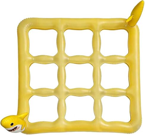 لعبة تيك تاك تو العملاقة 2 في 1 وألعاب الرمي ذات الحلقات المتقاطعة - مجموعة ألعاب ألعاب حمام السباحة، ألعاب ساحة خارجية قابلة للنفخ للأطفال والبالغين والعائلة، مع 10 كرات للبالغين والمراهقين والأطفال من 2 إلى 10 لاعبين in Kuwait