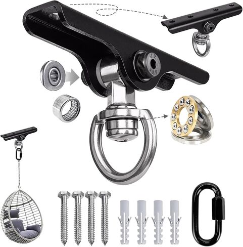 Heavy Punching Bag Hanger | Wall/Ceiling Mount Hook with 180° / 360° Rotation | Wood Beam Holder for Boxing, Weight Training, Aerial Yoga Swing & Hammock in Saudi Arabia