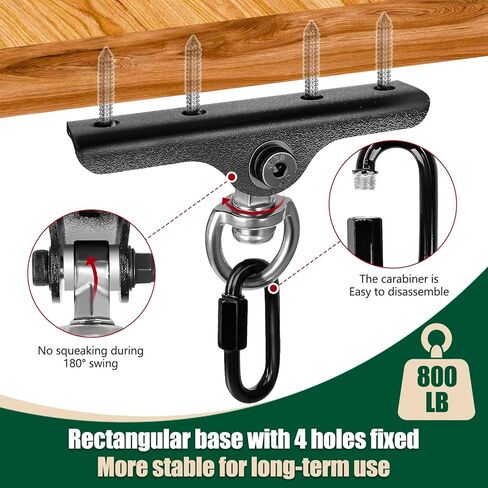 Heavy Punching Bag Hanger | Wall/Ceiling Mount Hook with 180° / 360° Rotation | Wood Beam Holder for Boxing, Weight Training, Aerial Yoga Swing & Hammock in Saudi Arabia