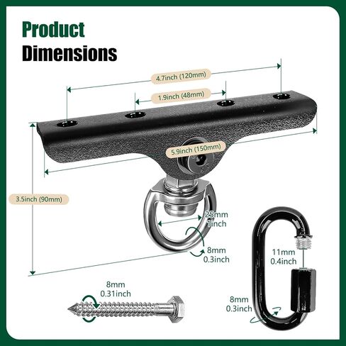 Heavy Punching Bag Hanger | Wall/Ceiling Mount Hook with 180° / 360° Rotation | Wood Beam Holder for Boxing, Weight Training, Aerial Yoga Swing & Hammock in Saudi Arabia