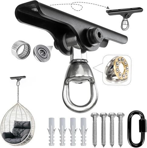 Heavy Punching Bag Hanger | Wall/Ceiling Mount Hook with 180° / 360° Rotation | Wood Beam Holder for Boxing, Weight Training, Aerial Yoga Swing & Hammock in Kuwait